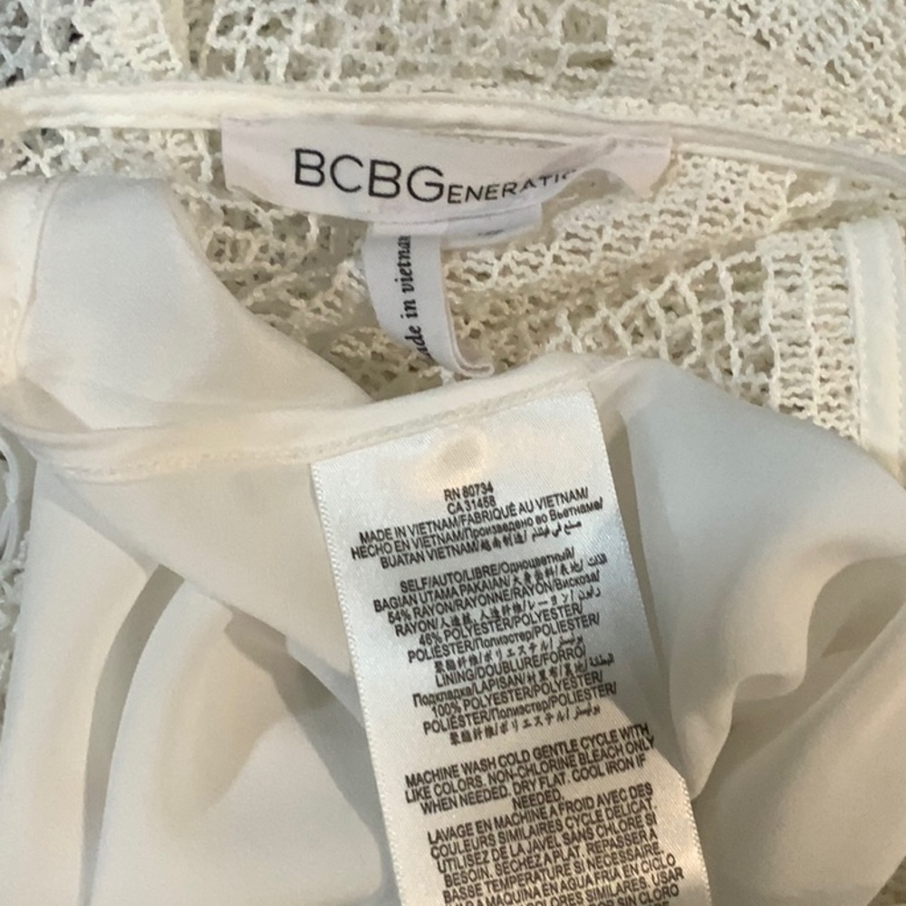 Bcbgeneration Lined Crochet Whispering White Mini… - image 3